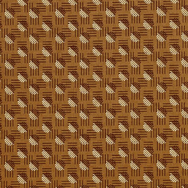 Cotton Fabric Khaki Color Geometric Print