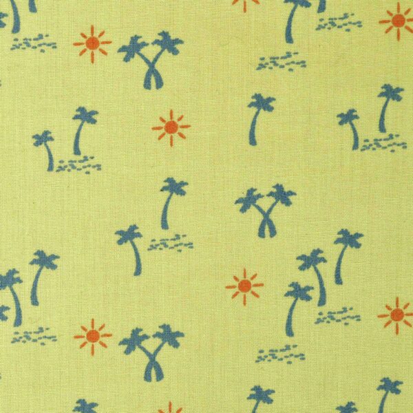 Cotton Yellow Tree Print Fabric