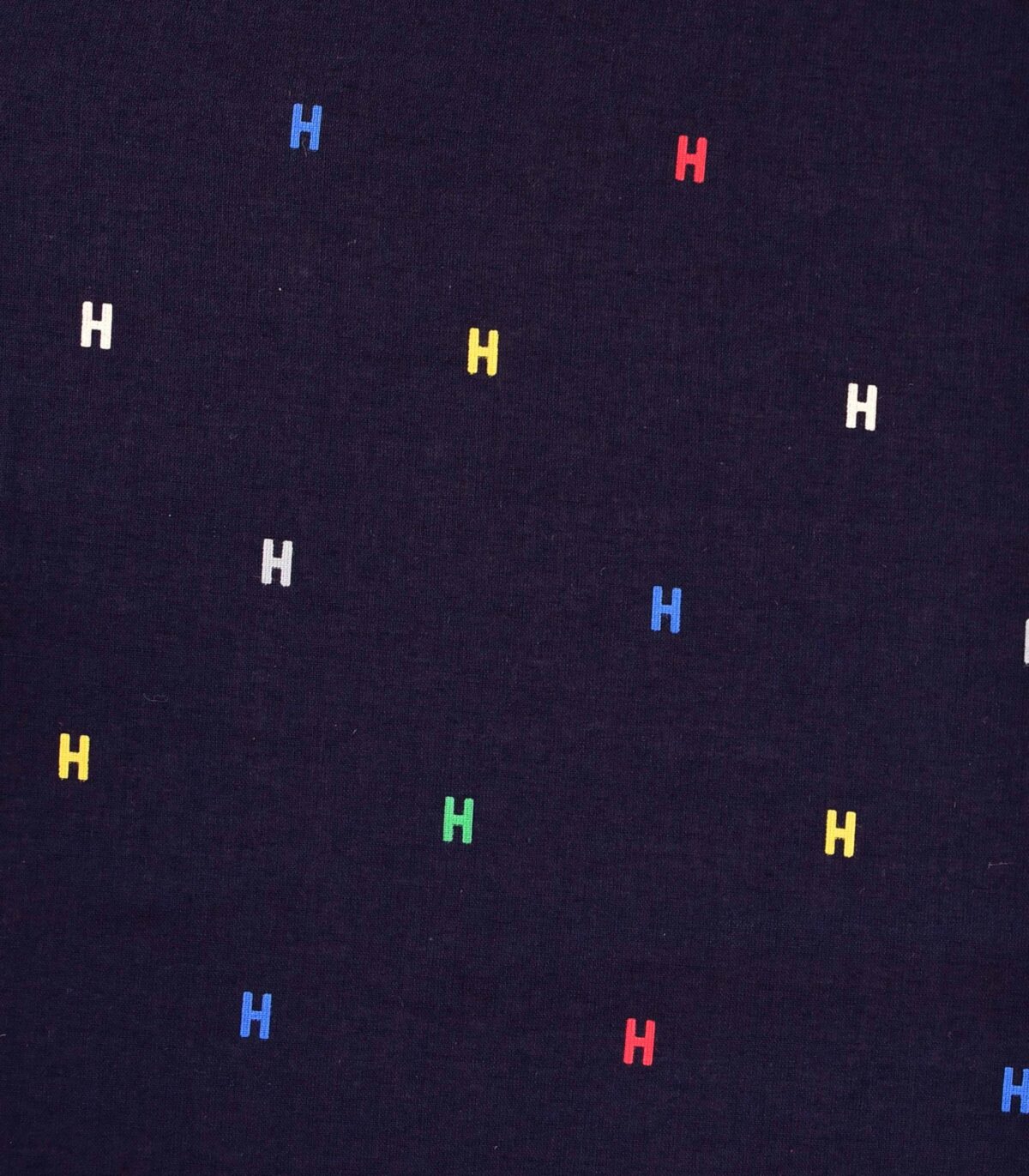 Cotton Multi Color H Letter Print Fabric