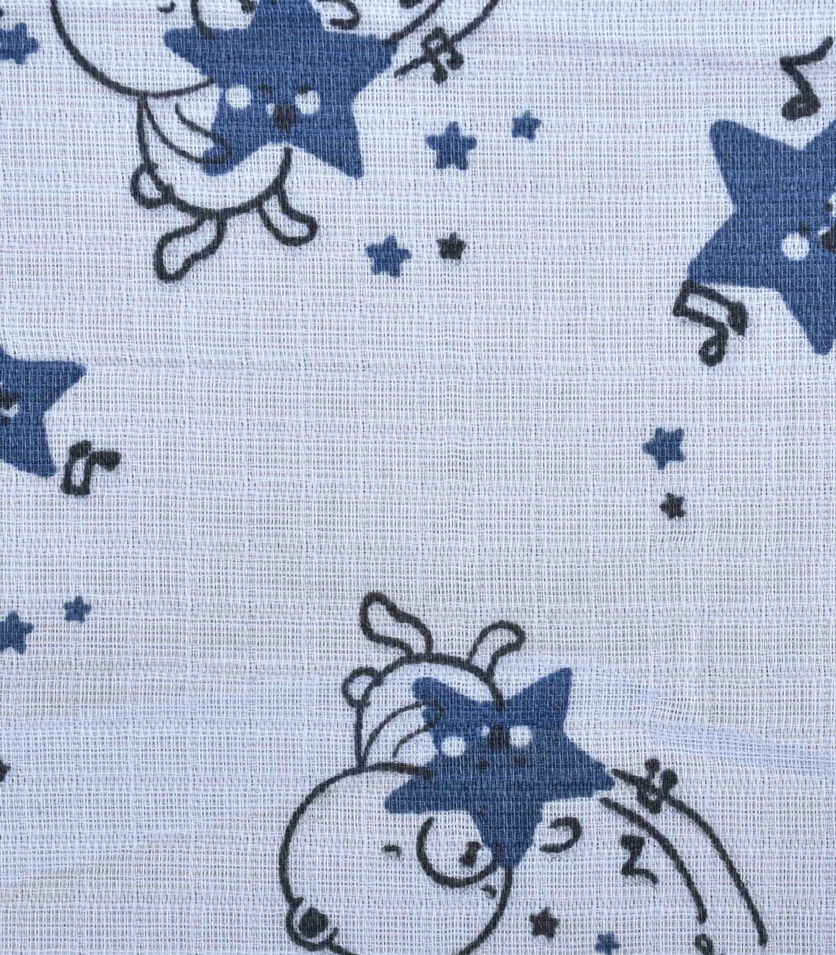 Cotton Blue Star Night Print Fabric