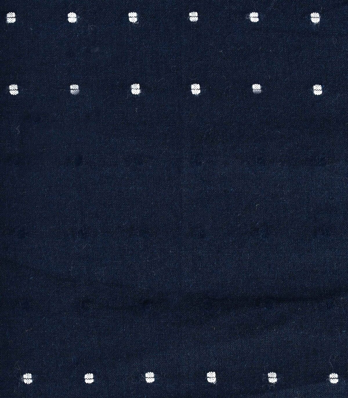 Cotton Navy Clip Dot Dyed Fabric