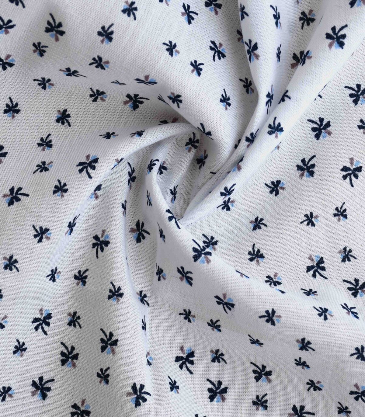 Cotton Modal Small Leaf Print Woven Fabric