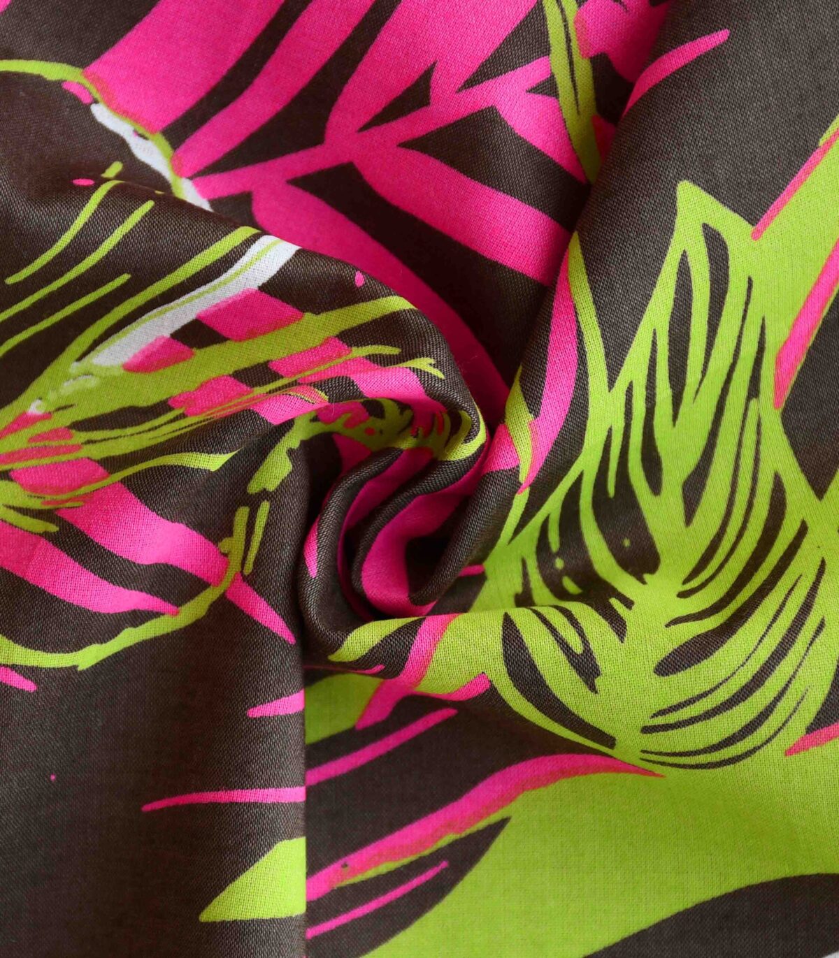 Cotton Neon Flower Print Woven Fabric