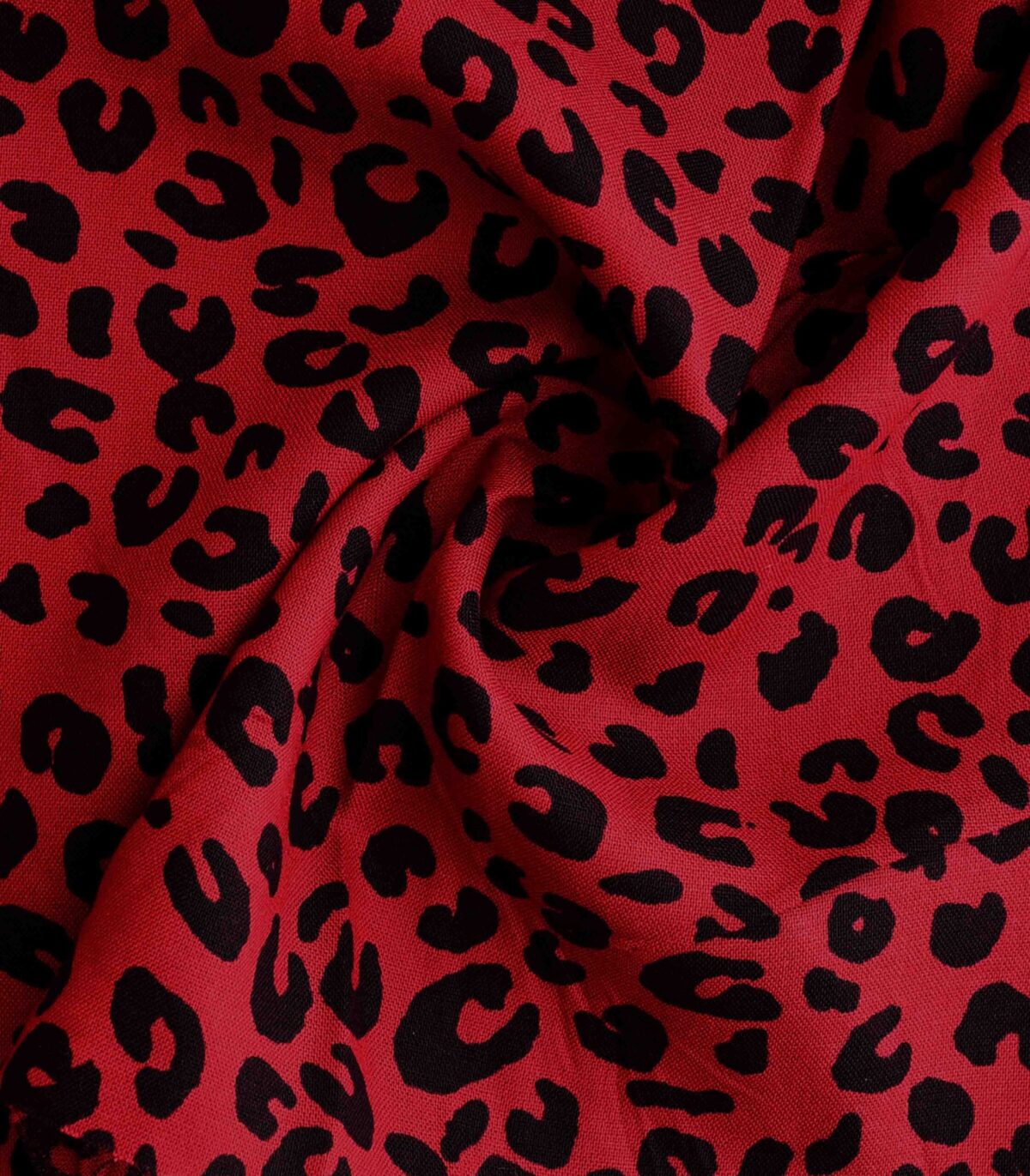 Viscose Black Leopard Animal Print Fabric