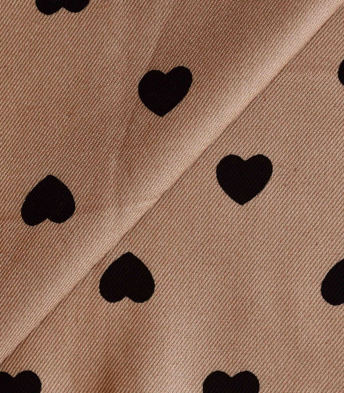 Viscose Black Heart Print Woven Fabric