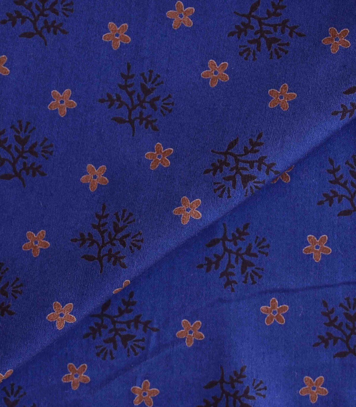Cotton Blue Base Flower Print Fabric