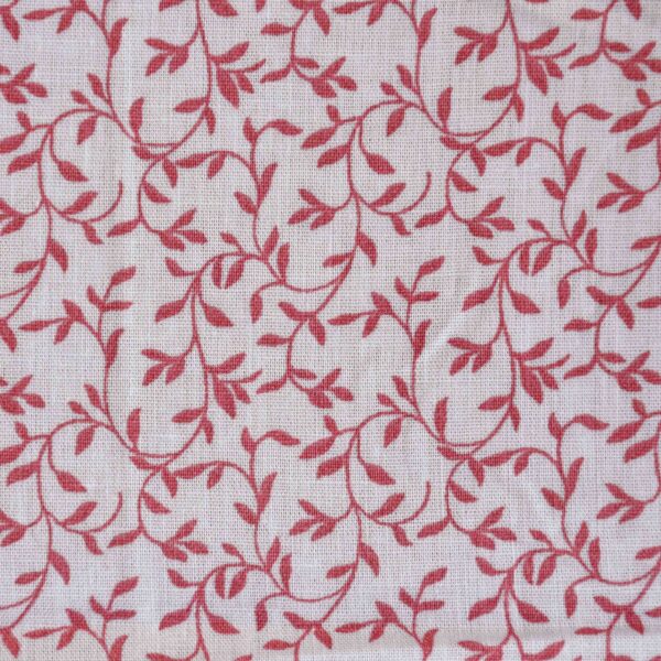 Cotton Light Pink Leaf Print Fabric
