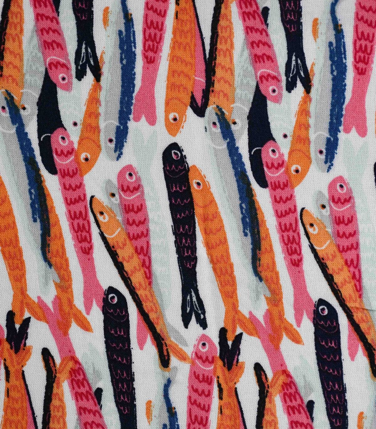 Viscose Multi Color Fish Print Fabric
