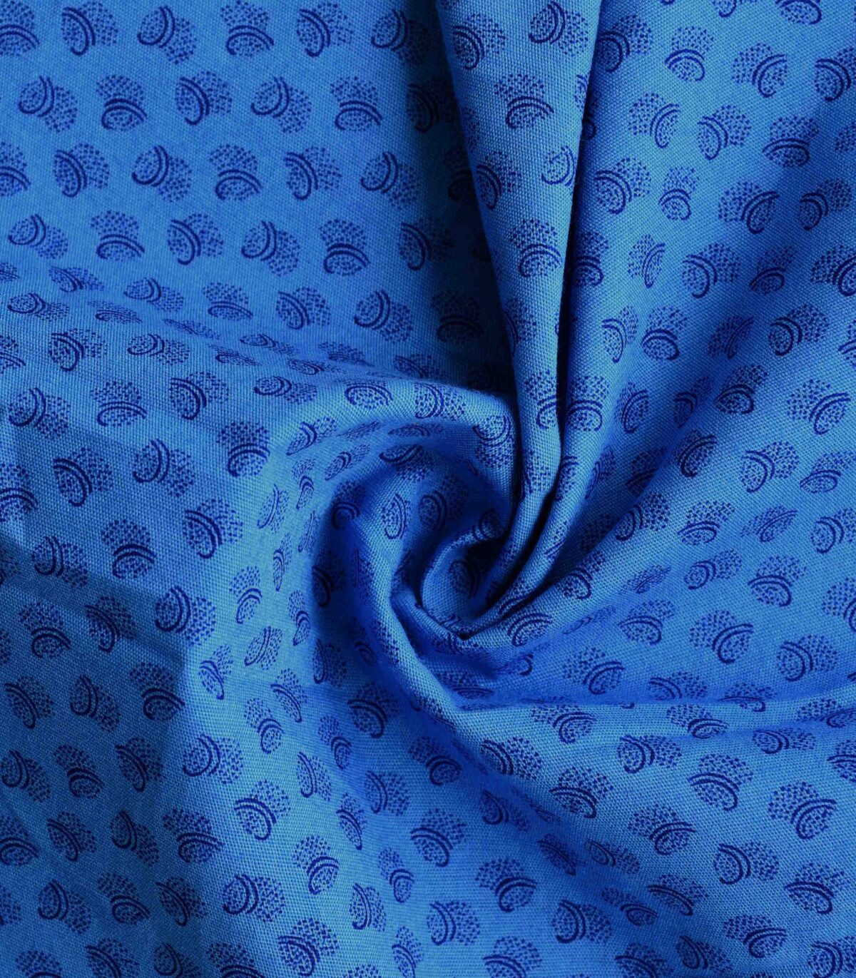 Cotton Blue Color All Over Print Fabric