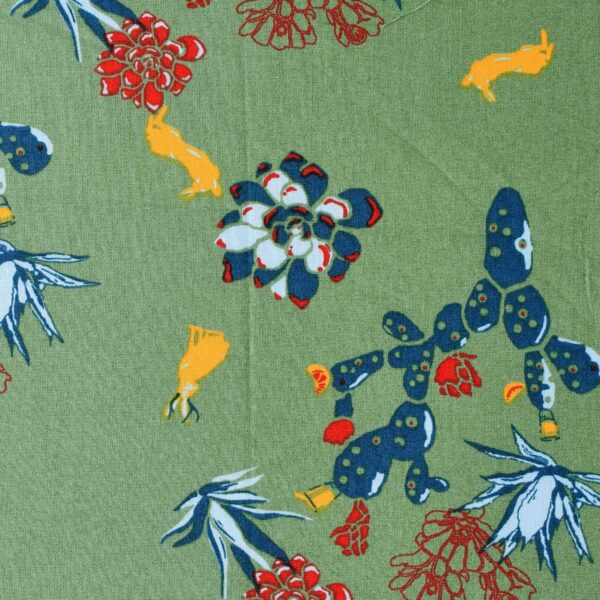 Cotton Viscose Flower Print Woven Fabric