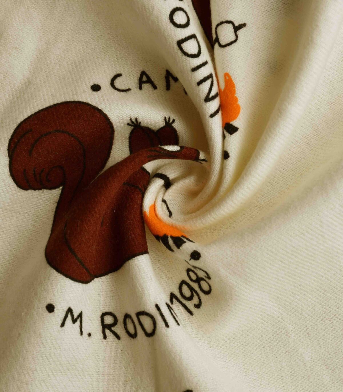 Cotton Twill Squirrel Print Woven Fabric