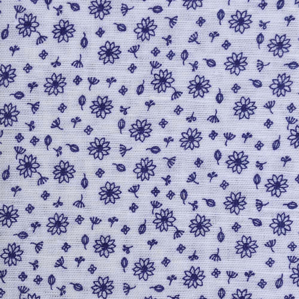 Hemp Cotton Flower Print Fabric