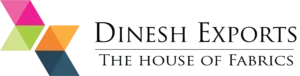 Dinesh Exports logo, featuring the company name and 'The House of Fabrics' in a stylized design