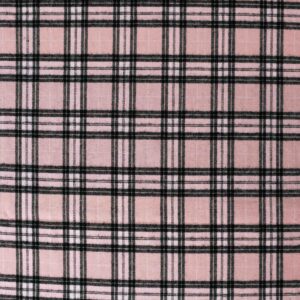 Cotton Misty Rose & Black Check Woven Fabric (FC-R4918)