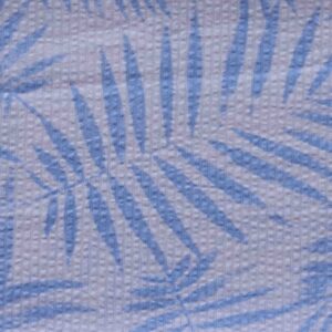 Blue Leaf Print Cotton Woven Fabric (FC-148R1)