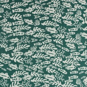 Cotton Blue Jungle Printed Woven Fabric (FC-MTM758)