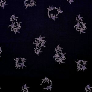 Cotton Blends Black Flower Printed Woven Fabric (FC-MTM355)