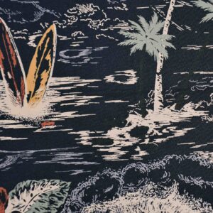 Cotton Lycra Navy Base Print Fabric (FC-258)