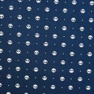Dark Navy Circle Print Canvas Fabric (FC-29)