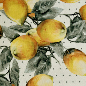 Viscose Light Yellow Base Lemon Print (FC-424)