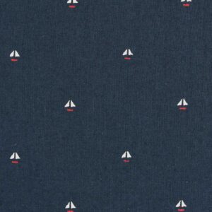 Navy Blue Base Multi Color Print Cotton Fabric (FC-469)