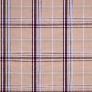 Cotton Light Orange Yarn Dyed Checked Fabric (FC-935)