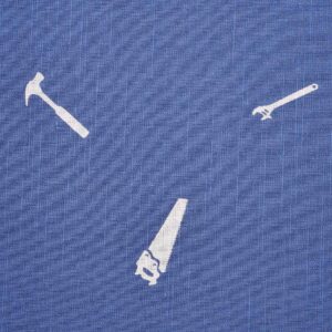 Cotton Light Blue Tools Print Fabric (FC-959)