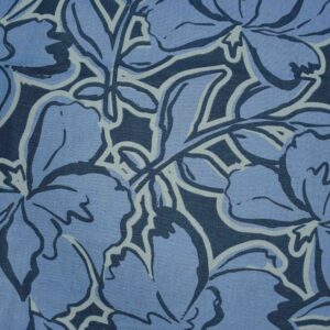 Cotton Blends Iceber Blue Flower Printed Fabric (FC-DEPL1033)