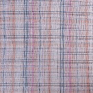 Cotton Lycra Light Orange Check Woven Fabric (FC-DEPL1609)