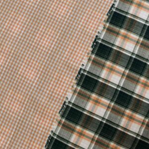 Cotton Phthalo Green Check Yarn dyed Fabric (FC-DEPL1618)