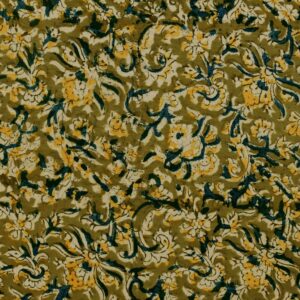 Cotton Olive Kalamkari Printed Woven Fabric (FC-DEPL2681B)