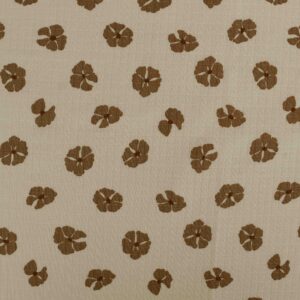 Cotton Ivory Flower Printed Woven Fabric (FC-DEPL3768)