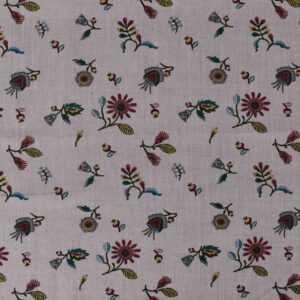 Cotton Light Grey Flower Print Woven Fabric (FC-DEPL3875)