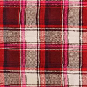 Cotton Blends Beige Brown Check Woven Fabric (FC-DEPL012)