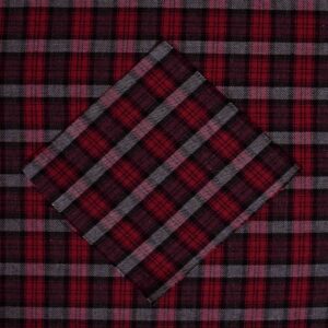 Cotton Red & Black Twill Woven Fabric (FC-LB740)