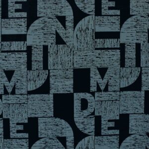 Cotton Navy Base Letter Printed Woven Fabric (FC-MTM512)