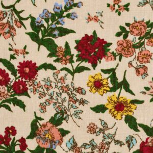 Modal Linen Multi Flower Print Fabric (FC-OA107)