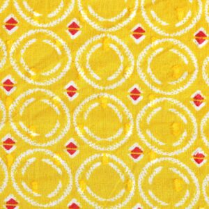 Cotton Yellow Clip Dot Print Fabric (FC-OA112)