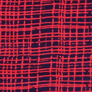 Viscose Red Stripe Print Fabric (FC-OA141)
