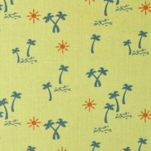 Cotton Yellow Tree Print Fabric (FC-OA152)