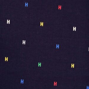 Cotton Multi Color H Letter Print Fabric (FC-OA29)