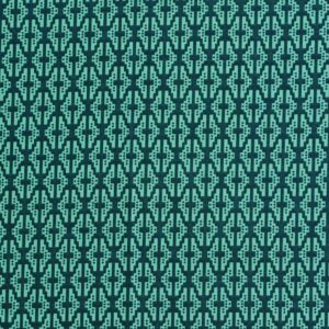 Green Cotton Geometrical Print Fabric (FC-OA332)