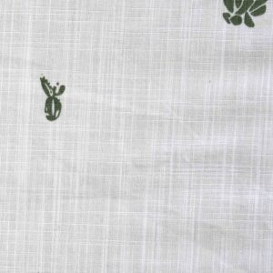 Cotton White Base Leaf Print Fabric (FC-OA34)