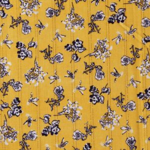 Viscose Lurex Blue Flower Fabric (FC-OA424)