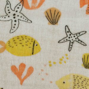 Cotton StarFish Print HighTwist Fabric (FC-OA44)