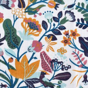 Cotton Multi Color Flower Print Fabric (FC-OA50)