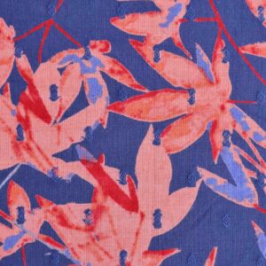 Cotton Clip Dot Dobby Flower Print Fabric (FC-OA515)