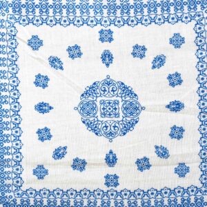 Cotton White Paisley Print Fabric (FC-OA99)