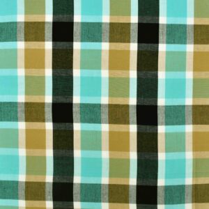 Cotton Robin Egg Blue Check Woven Fabric (FC-R25145)