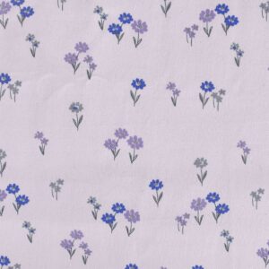 Cotton White Base Base Flower Print Fabric (FC-DEPL3046)